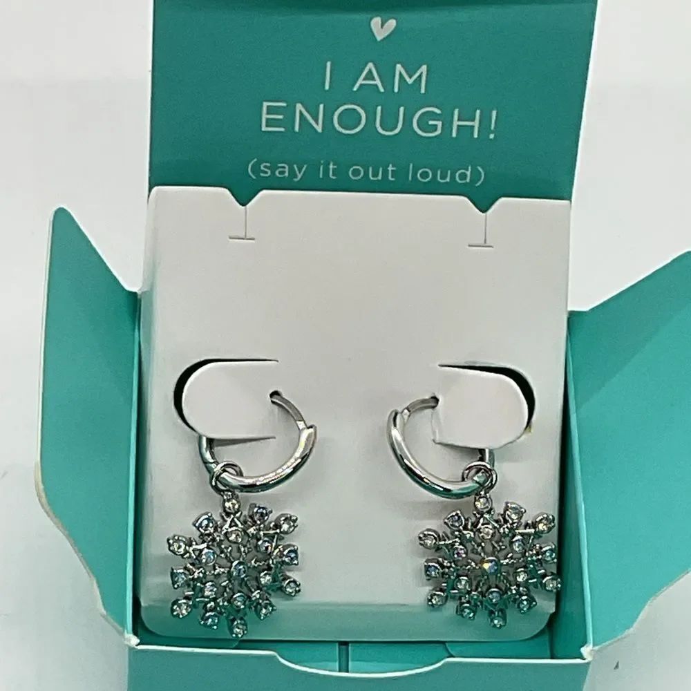 Origami Owl Silver Toned Snowflake Earrings